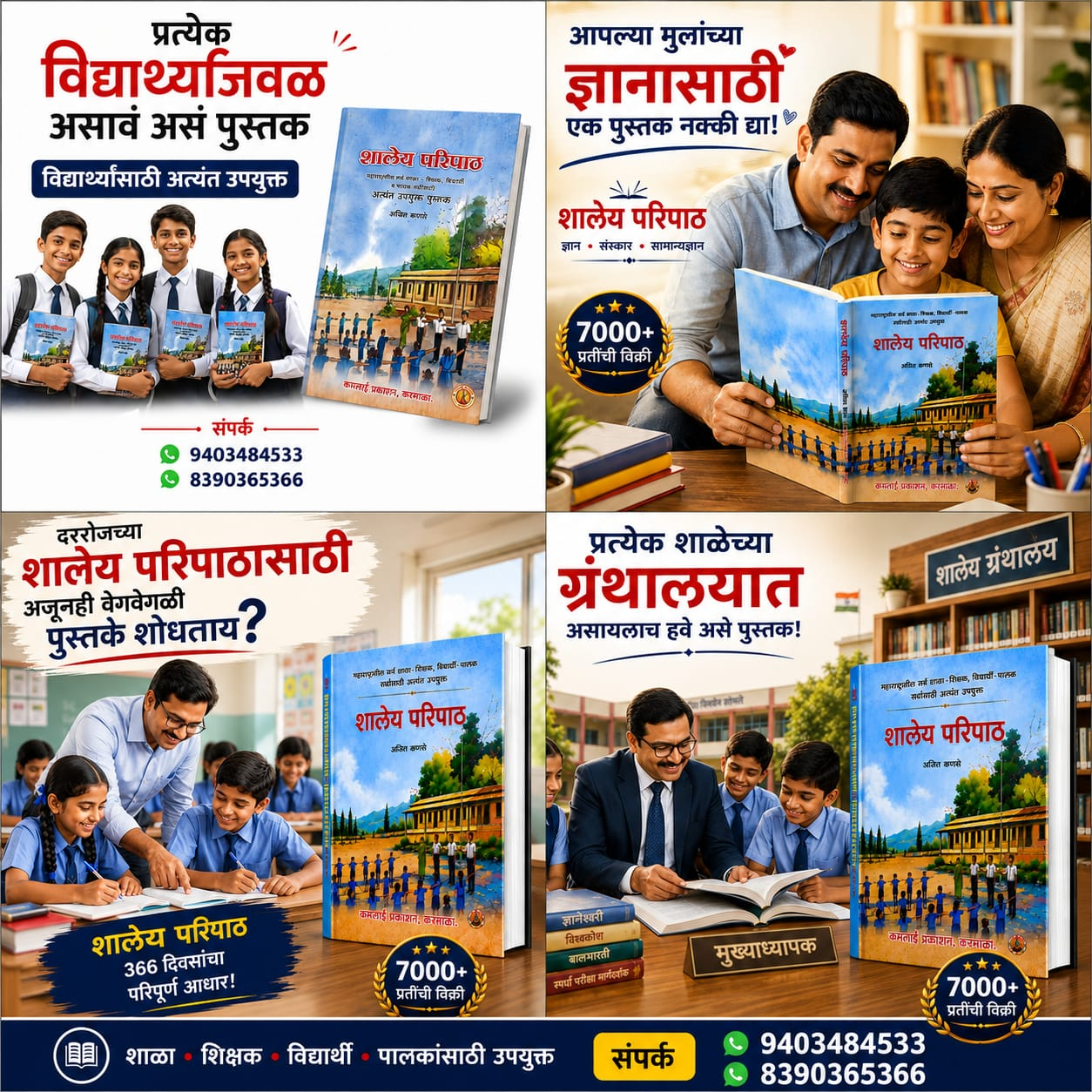 शालेय परिपाठ पुस्तकाचे जाहिरात चित्र
